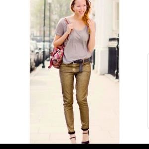 Buffalo Lara stretch jean leggings gold metallic coated Size: 32 regular rise